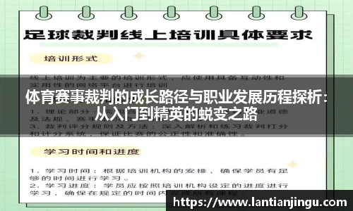 体育赛事裁判的成长路径与职业发展历程探析：从入门到精英的蜕变之路